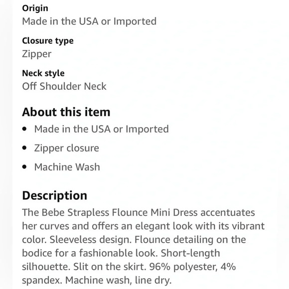 BEBE‎ Strapless Flounce Mini Dress Fuchsia Size M - Picture 7 of 9